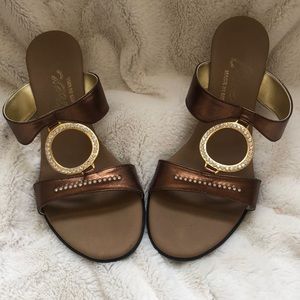 Onex Bronze Colored Heels with rhinestones size 7